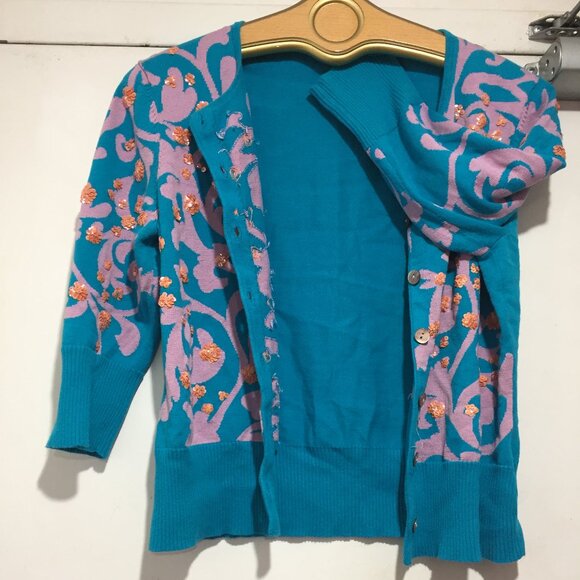 MICHAEL SIMON EMBELLISHED CARDIGAN SWEATERS SIZE L - Picture 3 of 8